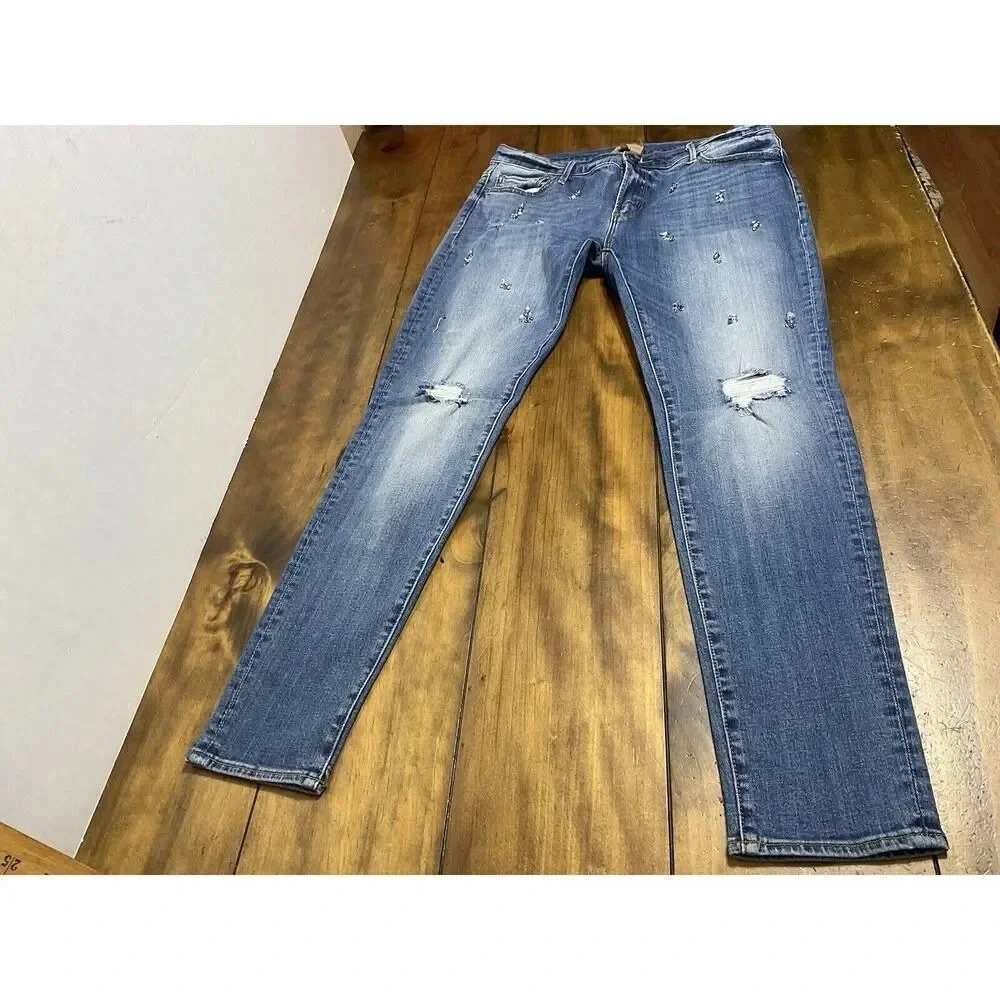 Driftwood Beau Jeans Womens Distressed Jeweled Size 29